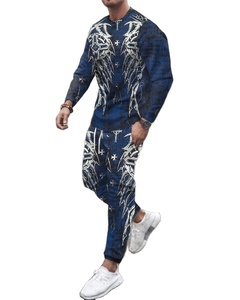 ชุดวอร์มเข้ารูปผ้าโพลีเอสเตอร์/ ผ้าฝ้ายแห้งเร็วระบายอากาศได้ดีสำหรับผู้ชายแฟชั่นใหม่ฤดูใบไม้ร่วง - Product Image 1