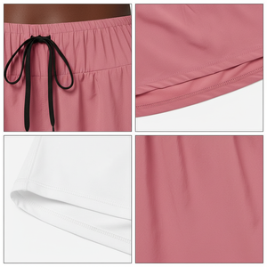 Women's Tennis Skort 2 in 1 Inner Shorts Flowy Outer <b>Skirt</b> <b>Elastic</b> Drawstring <b>Waist</b> Phone Pocket Custom OEM Wholesale Supplier - Product Image 4