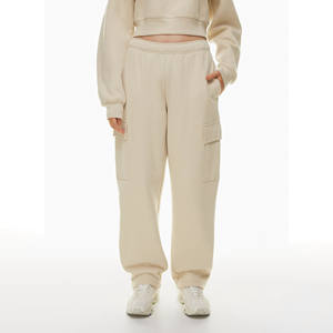 Pantalones Cargo de Mujer de Cintura Alta con Forro Polar, Diseño de Moda 2026, Color Sólido, Estilo Urbano Casual Diario con Bolsillos - Product Image 2