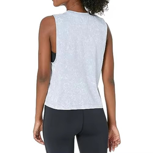 Top Deportivo Sin Tirantes para Mujer, Hecho en Pakistán, con Encaje y Botones, Transpirable, de Secado Rápido, Lavado Ácido, Talla Grande, Informal, Liso, para Verano - Product Image 1