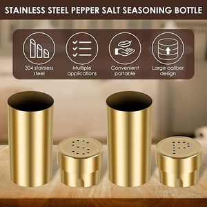 Juego de Salero y Pimentero de Acero Inoxidable Chapado en Oro de Alta Calidad para Cocina, Mesa de Comedor, Restaurante y Hotel, Venta al Por Mayor OEM - Product Image 2
