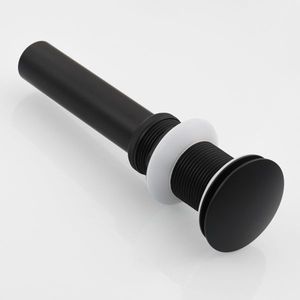 Desagüe emergente de latón negro para lavabos de baño con rebosadero, sin cesta de filtro extraíble - Product Image 2