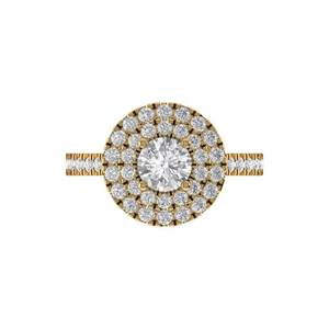 Anillo de Diamante Cultivado en Laboratorio con Corte Redondo de Moda, Plata de Ley 925, Oro de 9K, 14K, 18K, Joyería Fina para Compromiso y Boda para Mujer - Product Image 2