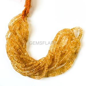 Natural Citrine Smooth Heishi Beads Loose Gemstone Beads Strand 4-5MM Citrine Beads For Jewelry Making Wholesale Bulk Supplies - Product Image 2