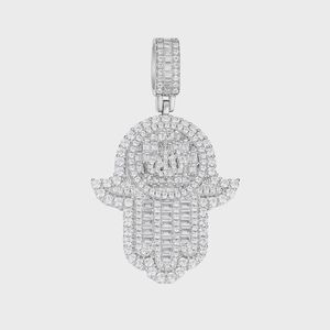 Colgante Hamsa, Colgante Ojo de Eil, Colgante Mano de Fátima, Colgante de Plata 925 con Incrustaciones, Colgante Espiritual de Buena Suerte, Joyería de Protección - Product Image 3