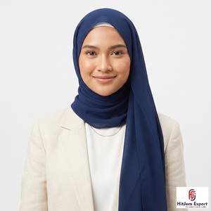 Custom Chiffon Scarf Fashion <b>Silk</b> Feel <b>Head</b> <b>Wrap</b> Shawl OEM ODM HITJEM EXPORT HJ-02-03 Formal Skin-Friendly - Product Image 1