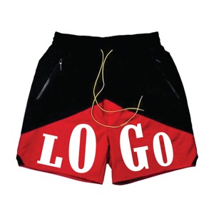 Shorts de bain jaunes fluo pour hommes avec logo personnalisé, séchage rapide, cordon de serrage, taille élastique, vêtements de sport décontractés - Product Image 3