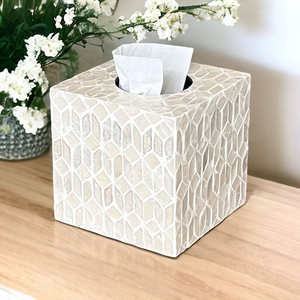 Accessories Mother of Pearl Inlay Paper Cover Box New Custom Design MOP Tissue Organizer - Product Image 1