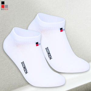 Chaussettes mi-mollet pour hommes Bizmen, conception décontractée en coton, tissées, antidérapantes, antibactériennes, écologiques, logo sur le corps, bon prix, ODM/OEM - Product Image 1