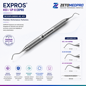 Expros # Explorador Dental de Doble Punta 23/CP-8 Explorer # Zetomed Pro de Acero Inoxidable 31 - Product Image 5