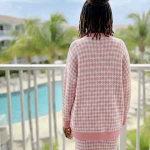 Cárdigan de Punto con Cuello en V y Botones para Mujer, Diseño Houndstooth, Estilo Clásico y Chic, Ropa de Abrigo de Moda - Product Image 4