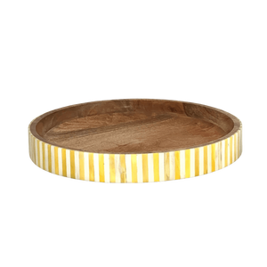 Bandeja de almacenamiento moderna de madera, forma rectangular, con incrustaciones de resina azul, acabado barnizado, para uso en mesa, bandeja de servicio premium. - Product Image 2
