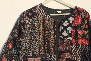 Chaqueta Kantha hecha a mano India Chaqueta reversible Chaqueta Kantha Vintage para mujer - Product Image 4