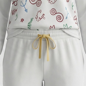 Conjunto de Pijama de 2 Piezas para Mujer, Algodón, Cuello Redondo, Manga Larga, Estampado Floral, Sudadera y Pantalones, Informal, para Todas las Temporadas - Product Image 5