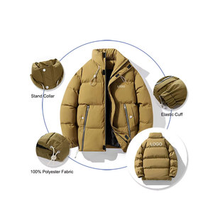 Chaqueta vaquera de invierno unisex de marca de diseñador, cuello alto de algodón transpirable del Norte con cierre de cremallera, abrigo para hombres y mujeres - Product Image 2