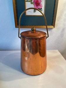 Olla de Cobre Redonda de Diseño Vintage con Tapa, Utensilios de Cocina de Metal Duradero con Asa de Aleación de Zinc - Product Image 2