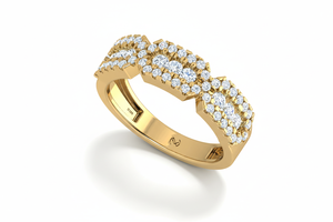 แหวนทองคำแท้ 14K ชุบโรเดียม ดีไซน์คลาสสิกสำหรับผู้หญิง ประดับเพชรทรงกลมเจียระไนบริลเลียนท์ 55 เม็ด น้ำหนักรวม 0.80 กะรัต - Product Image 3