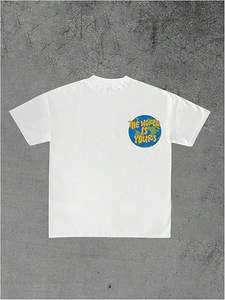 เสื้อยืดฮิปฮอปชาย ลายพิมพ์ขอบโค้ง ผ้าคอตตอน 100% ผ้าเนื้อละเอียด พิมพ์ลายตามสั่ง - Product Image 6