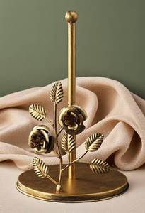 Support de boîte à mouchoirs en métal avec motif floral, support décoratif autoportant pour la table de la maison - Product Image 1