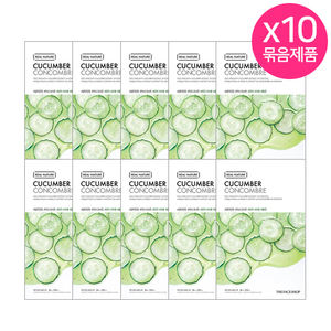 The FACE SHOP Feuille de masque de concombre râpé Pack de 10 feuilles de masques faciaux - Product Image 1