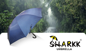 Sharkk F 17 2 Fold Blue Check Pattern <b>Umbrella</b> Lightweight Compact Rain <b>Umbrella</b> with Alloy Steel Frame Handle - Product Image 6