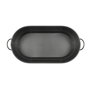 Bac ovale en fer galvanisé de 16 gallons, noir - Product Image 4