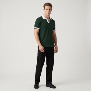 Polo Personalizado para Hombre, Color Verde Niebla y Bosque, Algodón Grueso, Manga Corta, Estilo Casual - Product Image 3