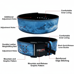 Ceinture de soutien lombaire en cuir Rexfit pour la musculation et l'entraînement de force, à libération rapide, pour la gym et le powerlifting - Product Image 4