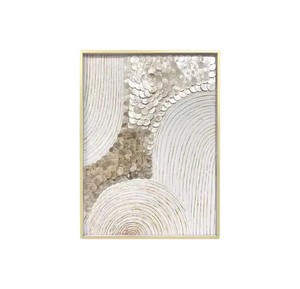 OEM ODM Service Painting Mother of Pearl Natural Striped Shell <b>Mosaic</b> Craft Modern Abstract <b>Wall</b> <b>Art</b> For Living Room - Product Image 3
