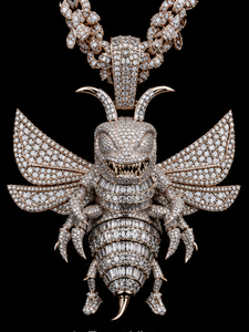 Broche de mode inspirée des insectes, pendentif aile en cristal, bijou scarabée, ornement insecte en strass pour accessoire vestimentaire - Product Image 1