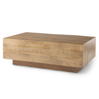 Table basse carrée en bois de manguier massif, finition naturelle, faite à la main, écologique et durable, pour salon ou bureau à domicile