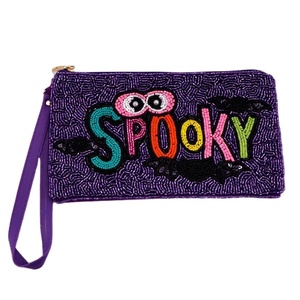 Monedero con cuentas de semillas de diseño de aspecto bonito y elegante a la moda con cuentas de semillas de fe con mini bolso con cremallera color multi de hecho en La India - Product Image 5