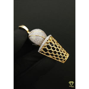 Real Moissanite Diamond Basketball Hoop Pendant for Urban Fashion and Rapper Style Jewelry Necklace - Product Image 6