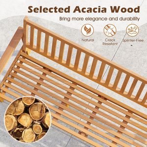 Panca da Esterno a 3 Posti in Legno con Comodo Cuscino e Design a Doghe per Patio - Product Image 6