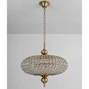 โคมไฟระย้าคริสตัลสำหรับตกแต่งบ้าน โคมไฟระย้าทรงกลมหรูหราเคลือบเงาสำหรับตกแต่งร้านอาหาร - Product Image 4