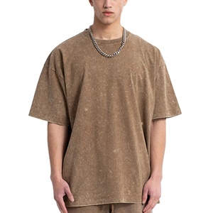 เสื้อยืดผู้ชายคุณภาพสูง ผ้าฝ้าย 100% แฟชั่นคอกลม ล้างสีแบบแอซิด สไตล์ลำลอง รับสกรีนโลโก้ตามแบบ - Product Image 1