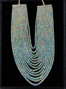 AAA Ethiopian opal smooth <b>necklace</b> 5-10 mm Multi-Strand Ethiopian Welo Opal <b>Bead</b> <b>Necklace</b> - Product Image 3