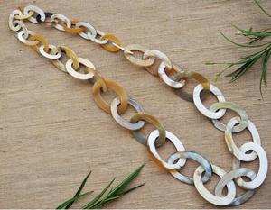 MN EXPORTS Collar de Cadena de Eslabones de Cuerno Natural Hecho a Mano, Joyería de Moda para Mujer, Modelo MNE-1478, Venta al por Mayor de Accesorios de Joyería - Product Image 3