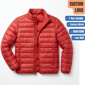Veste matelassée rouge pour homme, sans marque, en duvet alternatif de qualité supérieure, pour l'hiver et les températures froides, vente en gros - Product Image 1