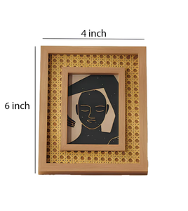 Cadre photo en rotin tressé à la main, décoration de chambre, cadre photo esthétique, OEM ODM acceptés, fabriqué en Inde, grossiste par Gifty Craft - Product Image 2