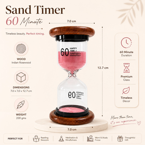 Sablier de qualité supérieure de 60 minutes |   Horloge décorative artisanale pour la maison, le bureau, la décoration de bureau, édition cadeau XLX Pro - Product Image 5