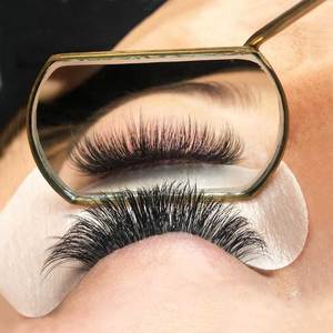 Espejo de acero inoxidable para pestañas, herramienta de inspección de belleza para comprobar y estilizar extensiones de pestañas - Product Image 6