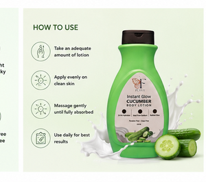 FLYVY Loción Corporal Instant Glow de Pepino con Aloe Vera y Glicerina 250 ML Hidratante Sin Parabenos para Todo Tipo de Piel para Mujeres - Product Image 6