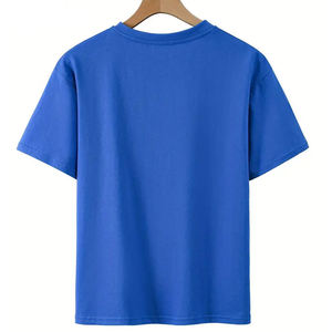 High Quality 100% Cotton Men's Boxy T-Shirt Wholesale Short Sleeves Classic Breathable Style Solid Pattern High Street Canvas - Product Image 2