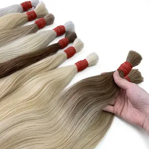 Extensiones de Cabello Humano Rubio Remy, Cabello Liso Natural en Paquetes, Textura Suave y Sedosa para Tejer Pelucas - Product Image 4