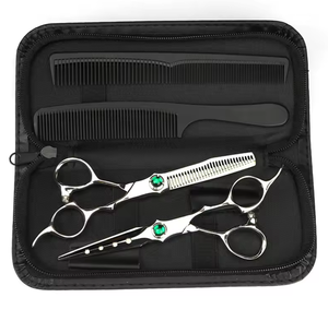 Ciseaux de coiffure professionnels en acier inoxydable noir et or de qualité supérieure, cisailles à effiler les cheveux Ariston International - Product Image 4