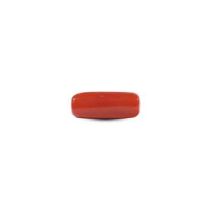 Handcrafted Synthetic Red Coral Oval Cabochon 7.2 Carat Loose Gemstone for Fine Jewelry - Product Image 2