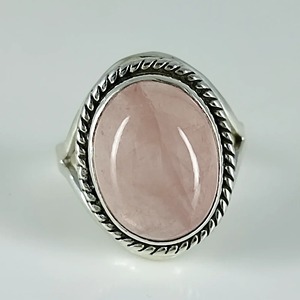 Rose <b>Quartz</b> Oval <b>Ring</b> 925 Sterling Silver Handmade Promise Jewelry for her bezel setting <b>Ring</b> January Birthstone Jewelry - Product Image 2