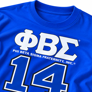 Camiseta Gráfica Azul Rey Phi Beta Sigma para Hombre, Manga Corta, Cuello Redondo, con Letras Griegas y Números, para Fraternidad, Universidad, Eventos Casuales - Product Image 5