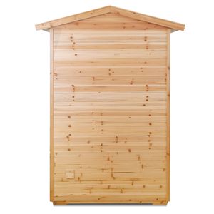 Sauna esterna per due persone a infrarossi lontani realizzata in legno di abete vecchio - Product Image 4